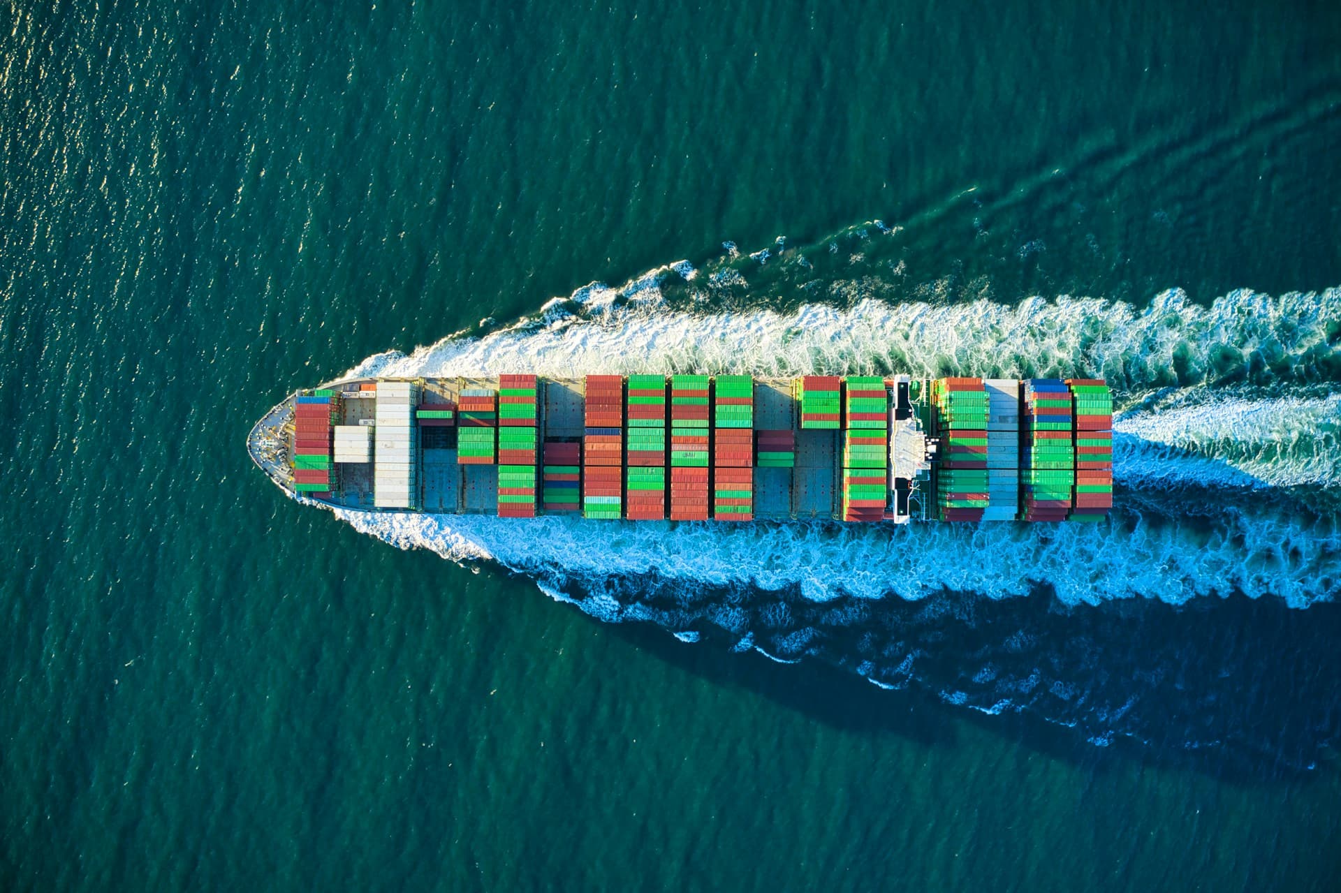 Global logistics port at night